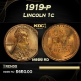 1919-p Lincoln Cent 1c Grades ms66 rd