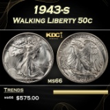 1943-s Walking Liberty Half Dollar 50c Grades ms66