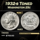 1932-s Washington Quarter Toned 25c Grades ms63