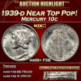 1939-d Mercury Dime Near Top Pop! 10c ms68+ FSB SEGS