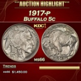 1917-p Buffalo Nickel 5c ms66 SEGS