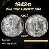 1942-d Walking Liberty Half Dollar 50c Grades ms67