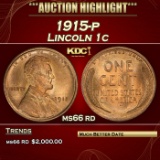 1915-p Lincoln Cent 1c ms66 rd SEGS