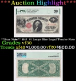 **Star Note** 1917  $1 Large Size Legal Tender Note vf30 PMG