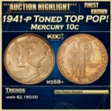 1941-p Mercury Dime Toned TOP POP! 10c ms68+ SEGS