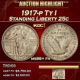 1917-p Ty I Standing Liberty Quarter 25c ms66+ fh SEGS