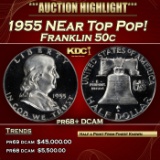 1955 Proof Franklin Half Dollar NEar Top Pop! 50c pr68+ DCAM SEGS