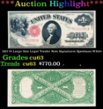 1917 $1 Large Size Legal Tender Note Grades Select CU Signatures Speelman/White
