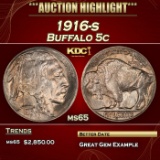 1916-s Buffalo Nickel 5c ms65 SEGS