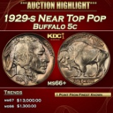 1929-s Buffalo Nickel Near Top Pop 5c ms66+ SEGS