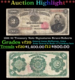1891 $2 Treasury Note Grades vf, very fine Signatures Bruce/Roberts