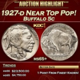 1927-d Buffalo Nickel Near Top Pop! 5c ms65+ SEGS