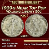 1939-s Walking Liberty Half Dollar Near Top Pop 50c ms67+ SEGS