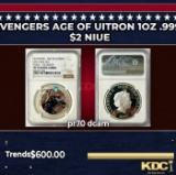 NGC NGC 2015 Marvel Thor Colorized Avengers Age of Uitron 1oz .999 Silver $2  Niue Commerative Coin
