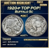 1920-p Buffalo Nickel TOP POP! 5c ms67+ SEGS