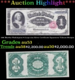 1891 $1 large size Silver Certificate Martha Washington Grades au53 Signatures Tillman/Morgan