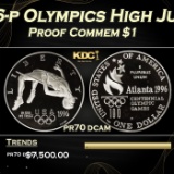 1996-p Olympics High Jump Proof Modern Commem Dollar $1 pr70 dcam SEGS