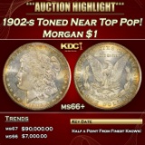 1902-s Morgan Dollar Toned Near Top Pop! $1 ms66+ SEGS