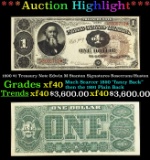 1890 $1 Treasury Note Edwin M Stanton Grades xf Signatures Rosecrans/Huston