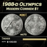 1988-d Olympics Modern Commem Dollar $1 ms70 SEGS