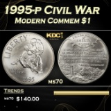 1995-p Civil War Modern Commem Dollar $1 ms70 SEGS