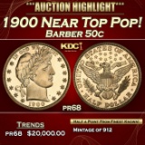 1900 Proof Barber Half Dollars Near Top Pop! 50c pr68 SEGS