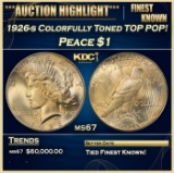 1926-s Peace Dollar Colorfully Toned TOP POP! $1 ms67 SEGS