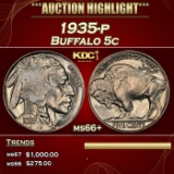 1935-p Buffalo Nickel 5c ms66+ SEGS
