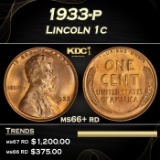 1933-p Lincoln Cent 1c ms66+ rd SEGS