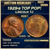 1929-s Lincoln Cent TOP POP! 1c ms66+ rb SEGS