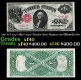 1917 $1 Large Size Legal Tender Note Grades xf40 Signatures Elliott/Burke