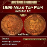 1899 Indian Cent Near Top Pop! 1c ms67+ rd SEGS
