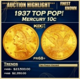 1937 Proof Mercury Dime TOP POP! 10c pr68+ SEGS