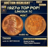 1927-d Lincoln Cent TOP POP! 1c ms66 rd SEGS