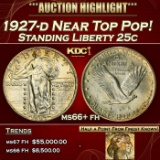 1927-d Standing Liberty Quarter Near Top Pop! 25c ms66+ fh SEGS