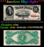 1917 $2 Large Size Legal Tender Note Thomas Jefferson Grades vf++ Signatures Speelman/White