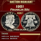 1951 Proof Franklin Half Dollar 50c pr65 DCAM SEGS