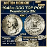 1943-s DDO Washington Quarter TOP POP! 25c ms67 SEGS