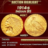 1914-s Gold Indian Half Eagle $5 ms62+ USCG