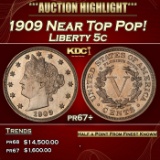 1909 Proof Liberty Nickel Near Top Pop! 5c pr67+ SEGS