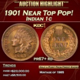 1901 Proof Indian Cent Near Top Pop! 1c pr67+ rd SEGS