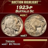 1923-p Buffalo Nickel 5c ms67 SEGS