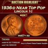 1936-d Lincoln Cent Near Top Pop 1c ms67+ rd SEGS