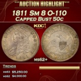 1811 Sm 8 O-110 Capped Bust Half Dollar 50c ms62+ USCG