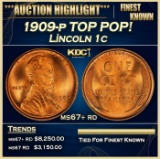 1909-p Lincoln Cent TOP POP! 1c ms67+ rd SEGS