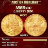 1889-cc Gold Liberty Double Eagle $20 ms62+ SEGS