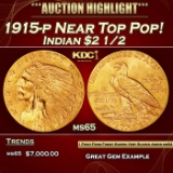 1915-p Gold Indian Quarter Eagle Near Top Pop! $2 1/2 ms65 SEGS