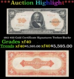 1913 $50 Gold Certificate Grades xf Signatures Teehee/Burke