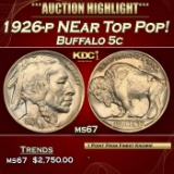 1926-p Buffalo Nickel NEar Top Pop! 5c ms67 SEGS