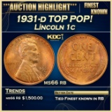1931-d Lincoln Cent TOP POP! 1c ms66 rb SEGS